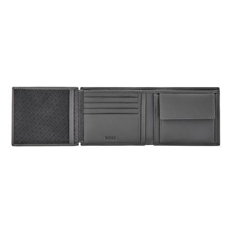 HLN526H-4 BOSS Money wallet with flap Double B Saffiano Grey