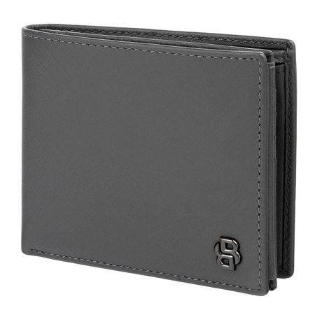 HLN526H-5 BOSS Money wallet with flap Double B Saffiano Grey