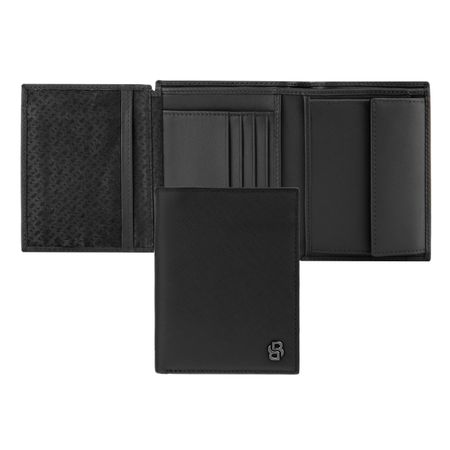 BOSS Money wallet with flap Double B Saffiano Black