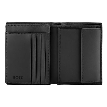 HLO526A-3 BOSS Money wallet with flap Double B Saffiano Black
