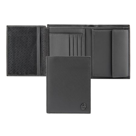 BOSS Money wallet with flap Double B Saffiano Grey