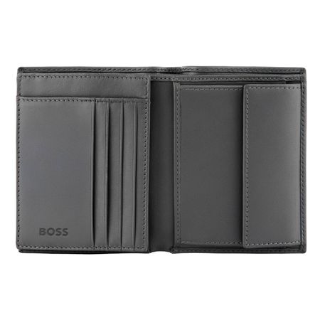 HLO526H-3 BOSS Money wallet with flap Double B Saffiano Grey