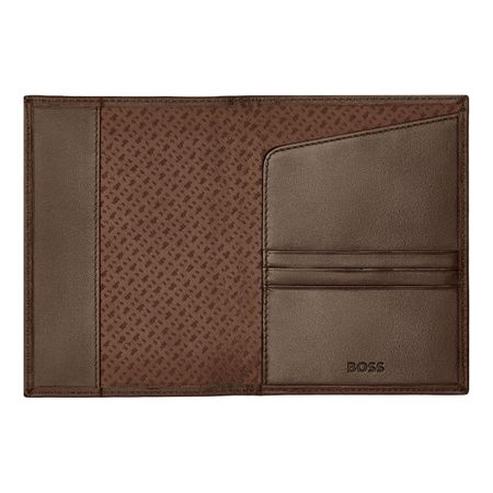 HLP403Y-3 BOSS Passport holder Classic Smooth Brown