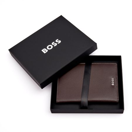 HLP403Y-7 BOSS Passport holder Classic Smooth Brown