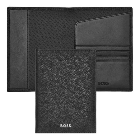 BOSS Passport holder Classic Grained Black