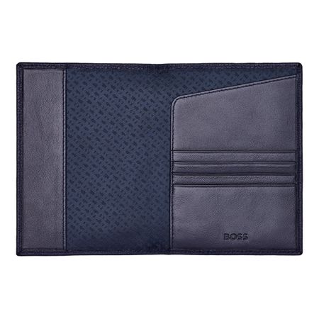 BOSS Passport holder Classic Grained Navy