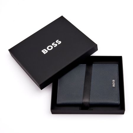 BOSS Passport holder Classic Grained Navy