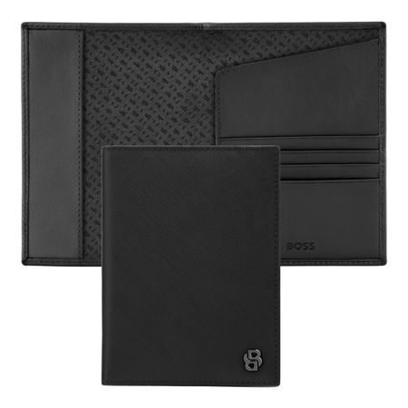 BOSS Passport holder Double B Saffiano Black