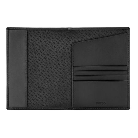 HLP526A-3 BOSS Passport holder Double B Saffiano Black