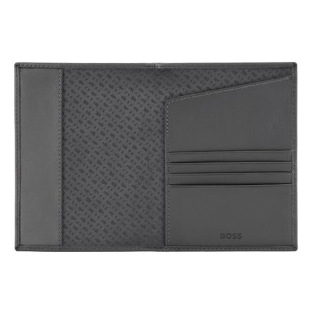 BOSS Passport holder Double B Saffiano Grey