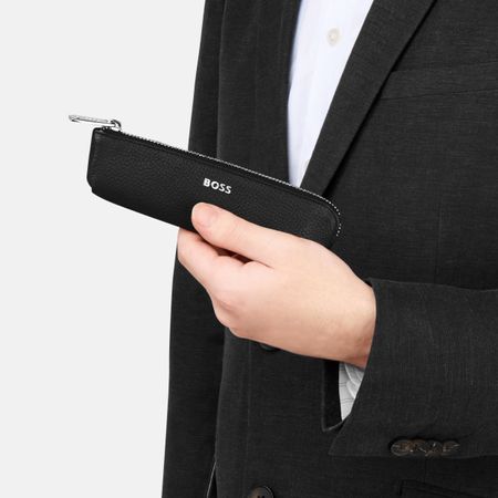HLS417A-5 BOSS Small pen case Classic Grained Black