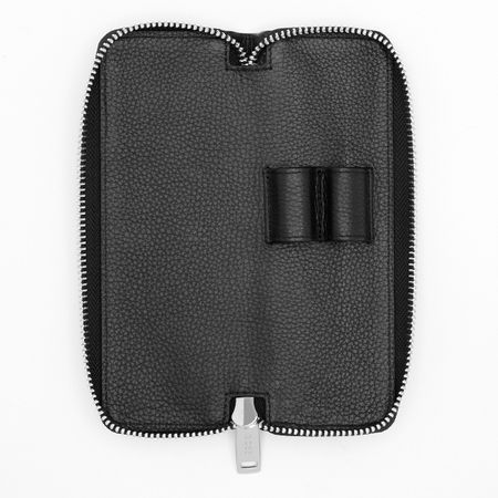 HLU417A-3 BOSS Zipped double pen case Classic Grained Black