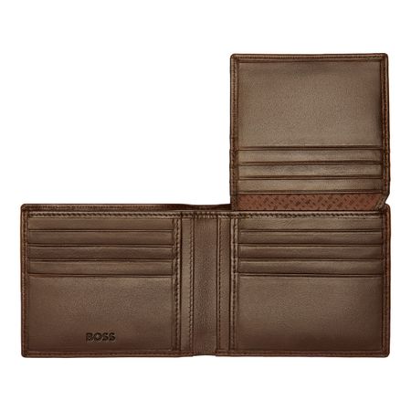 HLY403Y-3 BOSS Wallet with flap Classic Smooth Brown