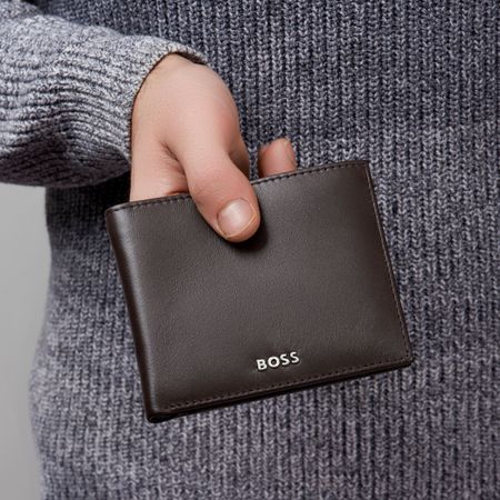 HLY403Y-6 BOSS Wallet with flap Classic Smooth Brown