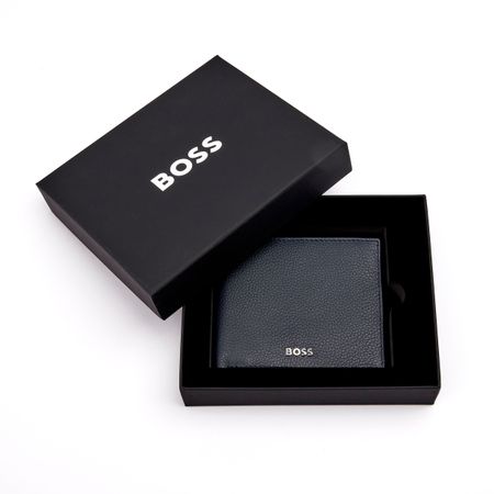 HLY416N-6 BOSS Wallet with flap Classic Grained Navy