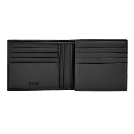 HLY526A-3 BOSS Card wallet with flap Double B Saffiano Black