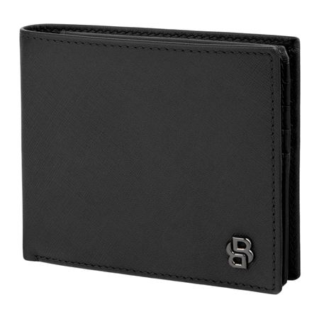 HLY526A-5 BOSS Card wallet with flap Double B Saffiano Black