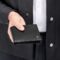 HLY526A-6 BOSS Card wallet with flap Double B Saffiano Black