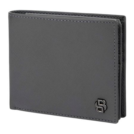 HLY526H-5 BOSS Card wallet with flap Double B Saffiano Grey