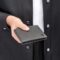 HLY526H-6 BOSS Card wallet with flap Double B Saffiano Grey