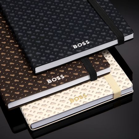 BOSS Notebook A5 Monogram Cream Lined