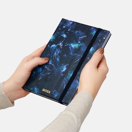 HNH418NL-6 BOSS Notebook A5 Tie-dye Flower Navy Lined