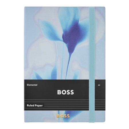 HNH623ML-5 BOSS Notebook A5 Holographic Flower Light Blue Lined