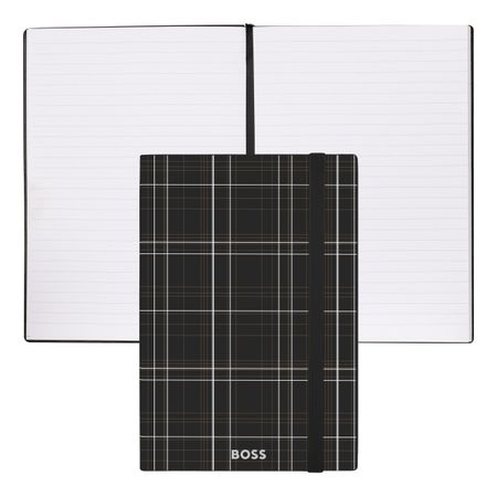 BOSS Notebook A5 Checkered Black Lined