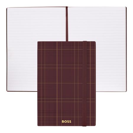 BOSS Notebook A5 Checkered Burgundy Lined