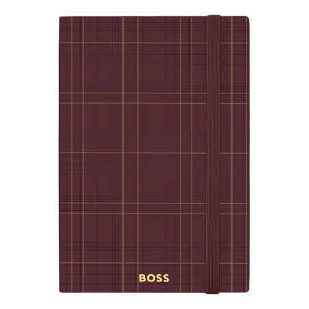 HNH624RL-3 BOSS Notebook A5 Checkered Burgundy Lined