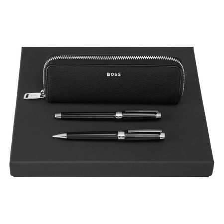 BOSS Set HUGO BOSS Black (ballpoint pen, fountain pen & case)