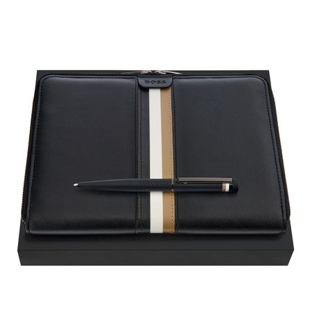 HUGO BOSS Set HUGO BOSS Black (ballpoint pen & conference folder A5)