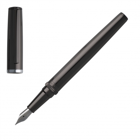 HUGO BOSS Fountain pen Gear Metal Dark Chrome