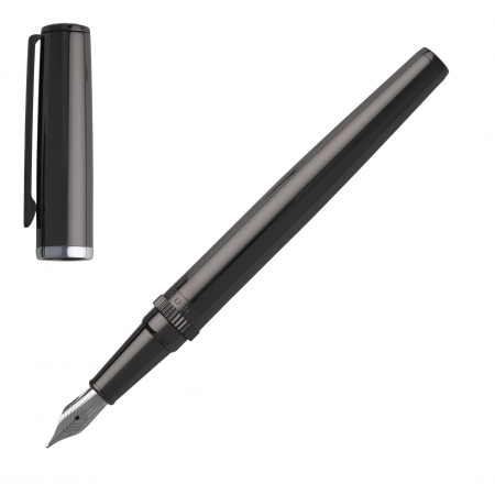 HSN9672D-5 HUGO BOSS Fountain pen Gear Metal Dark Chrome