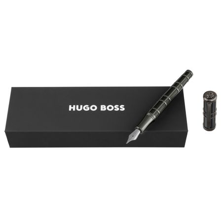 HUGO BOSS Fountain pen Frame Grid Black & Gun