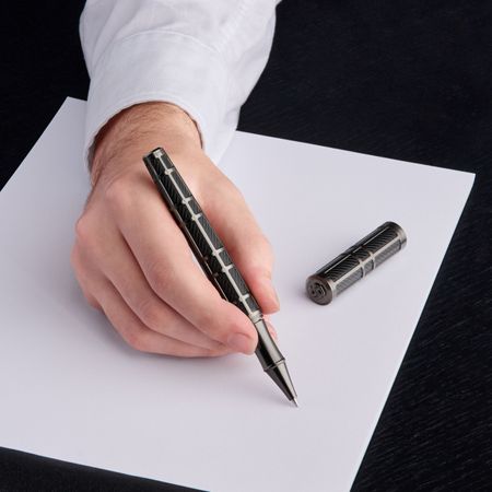 HUGO BOSS Rollerball pen Frame Grid Black & Gun