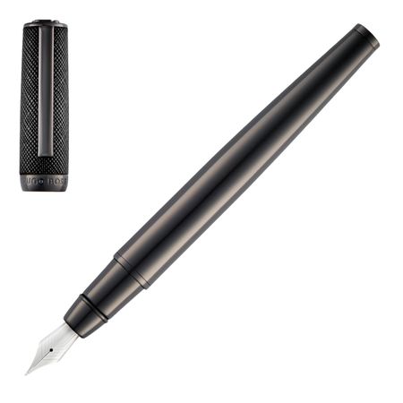 HUGO BOSS Fountain pen Double B Saffiano Black