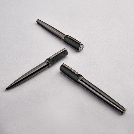 HUGO BOSS Ballpoint pen Double B Saffiano Black
