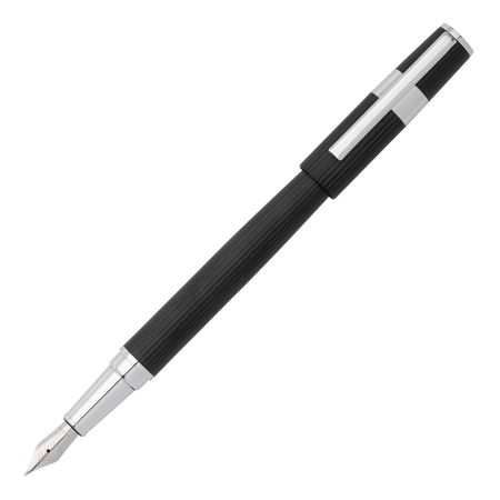 HUGO BOSS Fountain pen Gear Pinstripe Black / Chrome