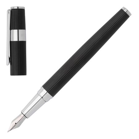 HUGO BOSS Fountain pen Gear Pinstripe Black / Chrome