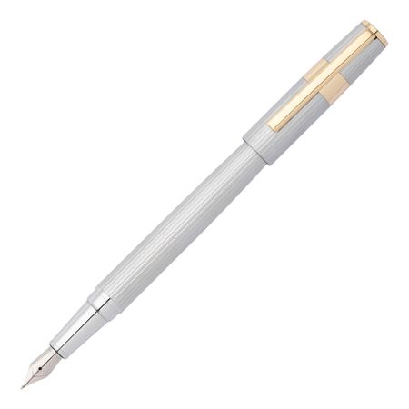 HSV2852B-5 HUGO BOSS Fountain pen Gear Pinstripe Silver / Gold
