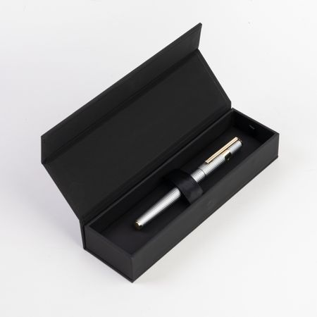 HSV2852B-8 HUGO BOSS Fountain pen Gear Pinstripe Silver / Gold