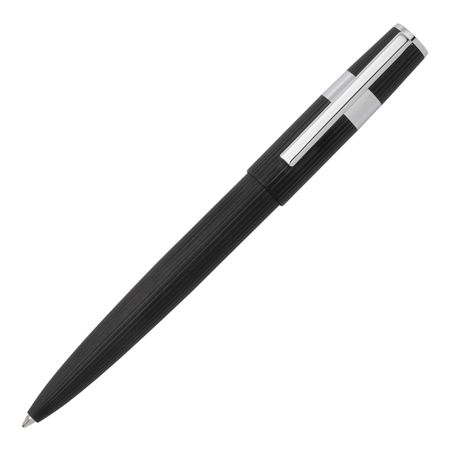 HUGO BOSS Ballpoint pen Gear Pinstripe Black / Chrome