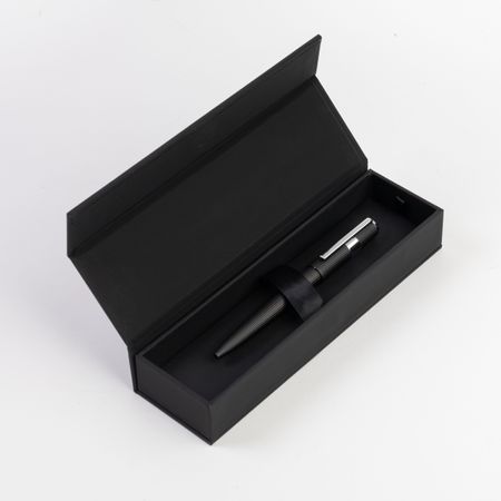 HUGO BOSS Ballpoint pen Gear Pinstripe Black / Chrome
