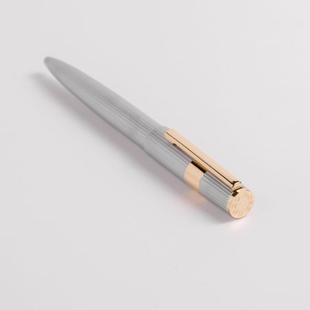 HUGO BOSS Ballpoint pen Gear Pinstripe Silver / Gold