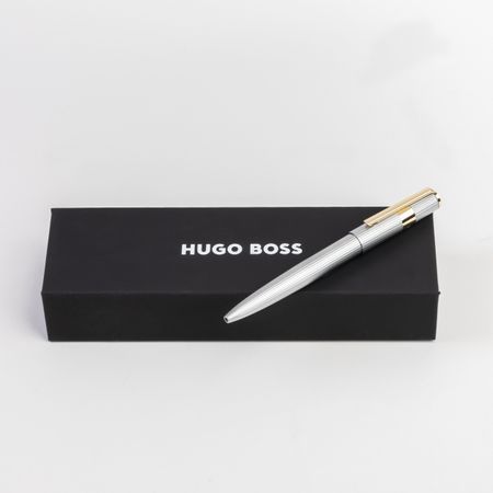 HUGO BOSS Ballpoint pen Gear Pinstripe Silver / Gold