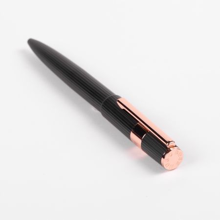 HSV2854E-4 HUGO BOSS Ballpoint pen Gear Pinstripe Black / Rosegold