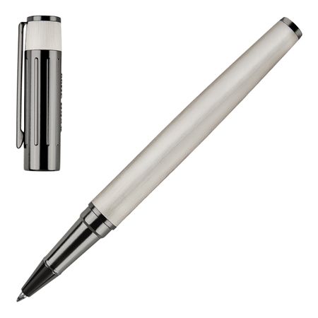 HSV3065B-4 HUGO BOSS Rollerball pen Gear Ribs Chrome