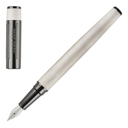 HSV3065B-5 HUGO BOSS Rollerball pen Gear Ribs Chrome