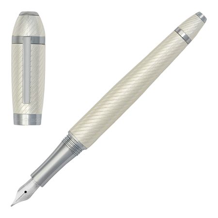HUGO BOSS Fountain pen Arc Futurist Silver